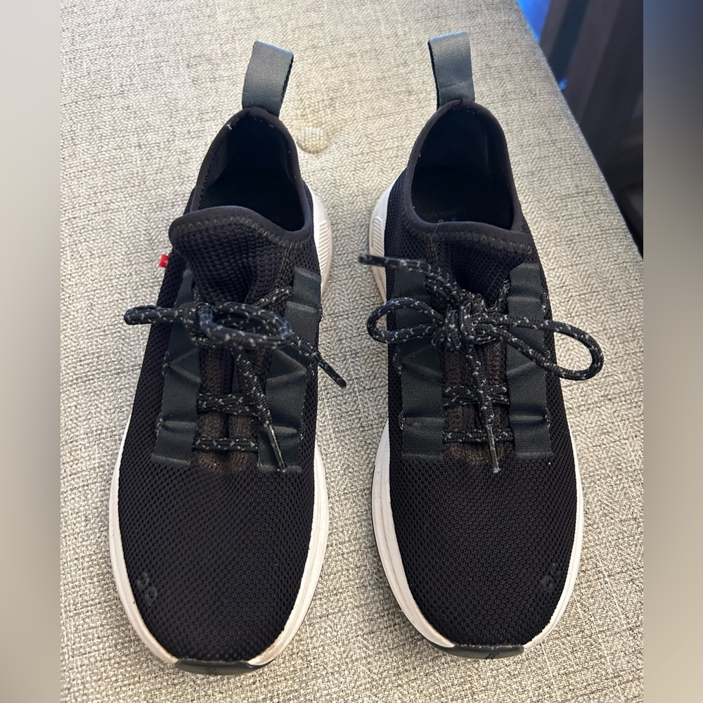 On running Black Athletic Sneakers with White Sole